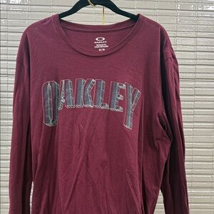 Oakley Burgundy Graphic Long Sleeve Tee